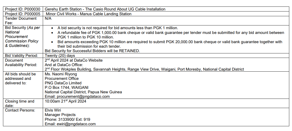 Tender Notice 1