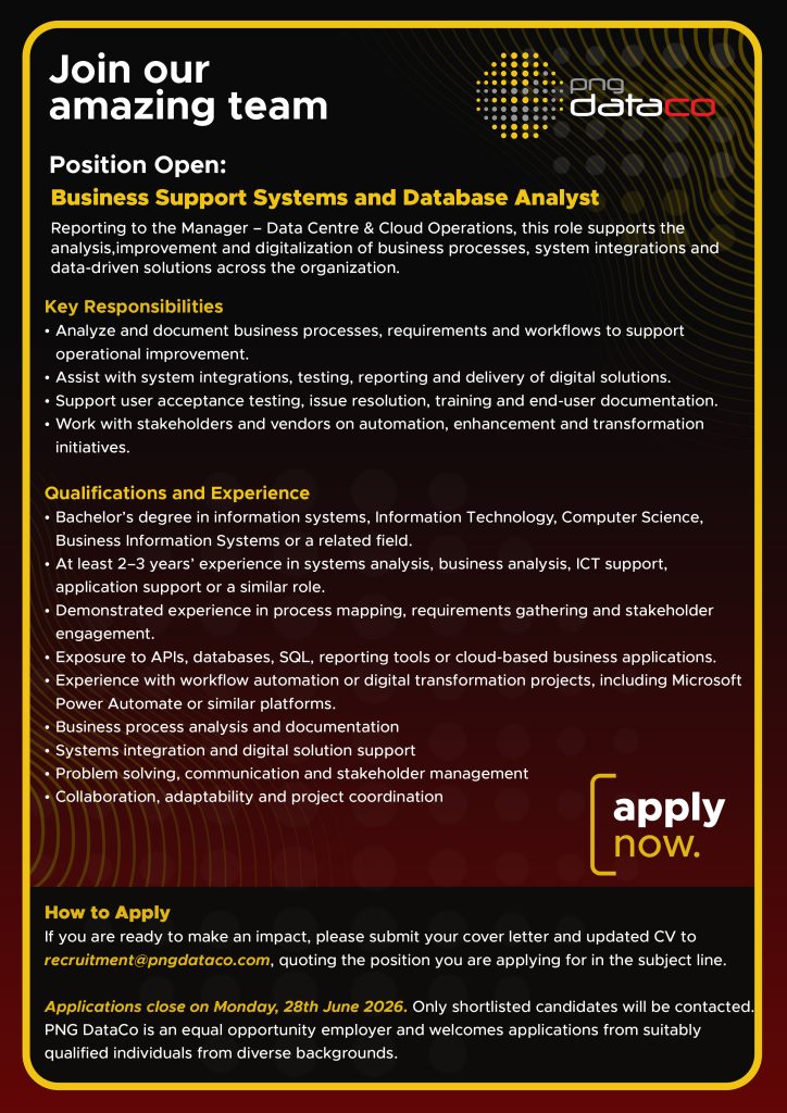 Business Support Systems & Data Anaylst